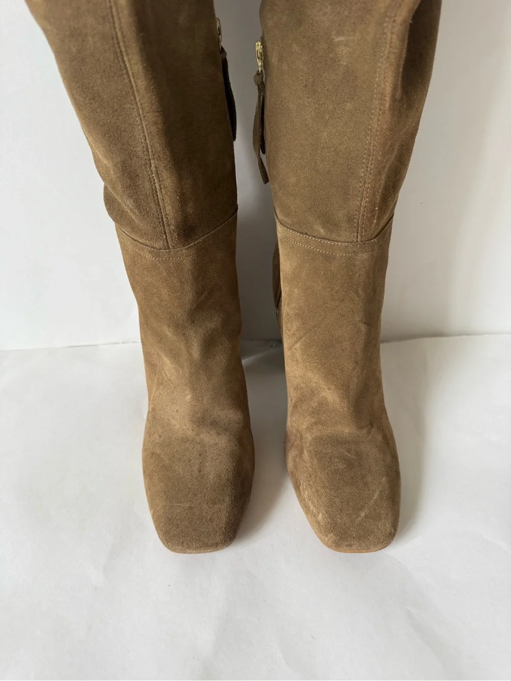 Free People Liberty Brown Suede Over-the-Knee Heeled Boots - Women